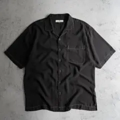 90s  Bahama 開襟シャツ ヘリンボーン シルク100% M 90s オールドトミーバハマTommy Bahamaシルク開襟シャツヘリンボーン