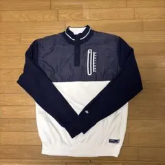 FIDRA ネイビー/ホワイト ハーフジップジャケット