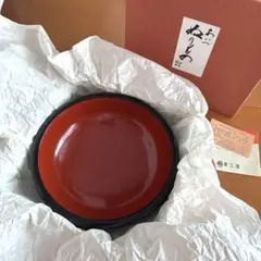 会津塗り　漆器　6寸菓子鉢　天然木　日本橋　黒江屋のサムネイル