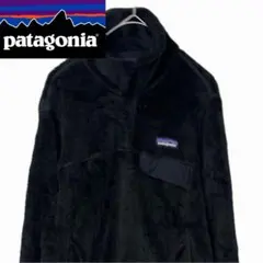 美品 patagonia スナップtフリースジャケット パタゴニア ロゴ刺繍 黒