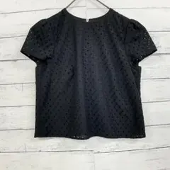 ジルスチュアート JILLSTUART カットワーク レース ブラウス 黒 S