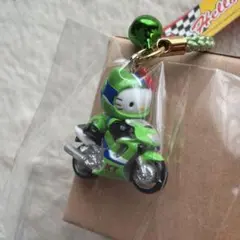 ハローキティ サーキットバージョン ストラップ チャーム グリーン