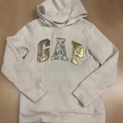 GAP フード付き裏起毛スウェットパーカー ホワイト
