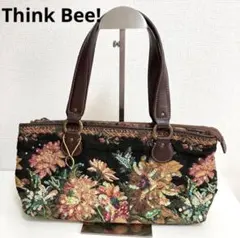 Think Bee! ハンドバッグ 花柄 スパンコール - メルカリ