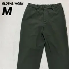 GLOBAL WORK ストレッチ カジュアルパンツ ウエストゴム カーキ Mのサムネイル