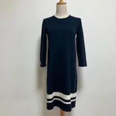 S Max Mara バイカラー　ニットワンピース Sサイズ　七分袖