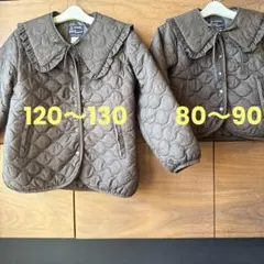 petit main 取り外し big衿 キルトジャケット アウター 姉妹お揃い