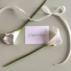 カラーリリー　白　2本セット　ヘッドパーツ　造花　ヘアピン　かんざし　結婚式