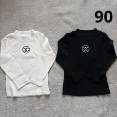 韓国子供服 長袖 トップス カットソー お揃い 双子 姉妹 2枚 セット 90