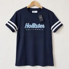 新品タグ付 HOLLISTER ホリスター ロゴTシャツ 半袖 S 紺 ネイビー
