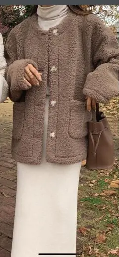 ボアジャケット ブラウン フリーサイズ　blate 人気