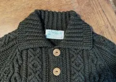 美品⭐️インバーアラン 3A スコットランド製 ニットカーディガン 緑タグ M相当 美品⭐️インバーアラン 3A スコットランド製 ニット