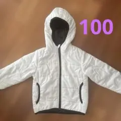 【100サイズ】白　上着　ジャンパー　コート　フード付き