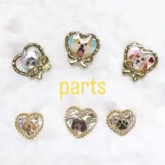 ネイルパーツ　ゴールドパーツ　ハートパーツ　いぬパーツ　ゴールド　お犬様