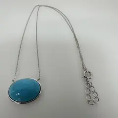 トルコ石 ターコイズ シルバー オーバル ペンダント ネックレス