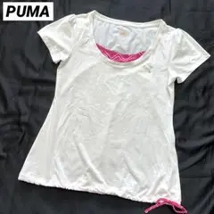 美品✨PUMA プーマ Tシャツ リボン トレーニングシャツ フィットネス 半袖