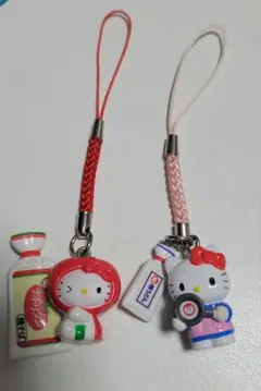 【非売品】マルちゃんVersion　ハローキティ ストラップ 2個セット