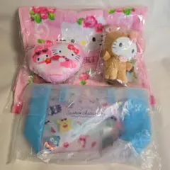 ハローキティ　ぬいぐるみ　亥　ミニクッション　ビニールバッグ　タオル　4点セット
