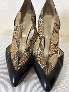 COMEX パイソン柄 コンビ パンプス ハイヒールのサムネイル