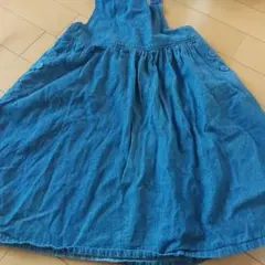 【中古品】ジャンバースカート ワンピース 150 デニム 女の子 ガールズ 女児
