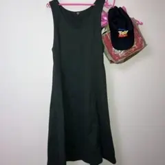UNIQLO ダークグリーン ノースリーブ ワンピース S
