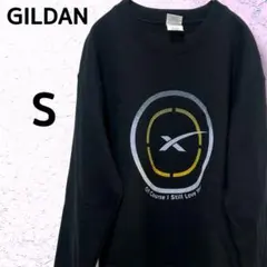 た*)様 アメリカ古着 裏起毛 スウェット トレーナー S 黒 プリント メンズ