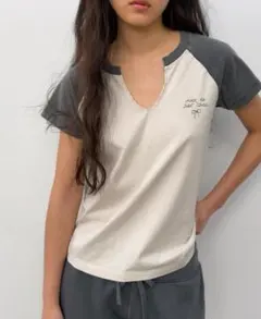 ZARA ウォッシュド加エラグランスリーブ Tシャツ M エクリュのサムネイル