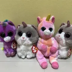 Ty ユニコーン猫 ぬいぐるみ　小4体SET
