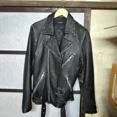 ナノユニバース　ダブルライダースジャケット　ダメージ加工　中古