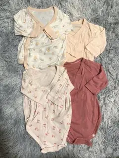 ユニクロ　花柄ロンパース 4点セット ~ 60サイズ