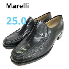 【日本製】Marelli ローファー 25.0　天然皮革　黒