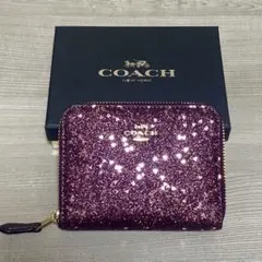 超美品✨COACH コーチ ウォレット グリッター ラメ　二つ折り財布 箱付