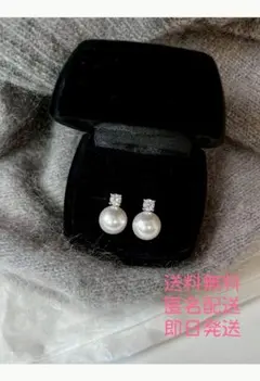 パールピアス　ラウンド　スワロフスキー　 卒業式　入学式　フォーマル　プレゼント