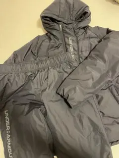 UNDER ARMOUR ブラックフード付きダウンジャケット M 上下セット