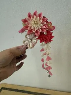 ★値下★和装　花飾り かんざし 髪飾り　ピンク系　成人式　結婚式