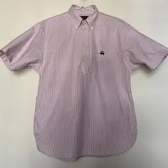 Brooks Brothers プルオーバー半袖L 赤白キャンディストライプUS