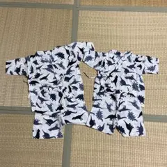 兄弟 お揃い 恐竜柄甚平 2着セット 100cm 120cm