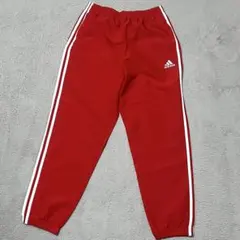 adidas レッドジャージパンツ　3本ライン