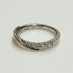 «匿名発送» 指輪 silver K10 4℃ 石付き