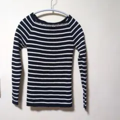 INGNI ネイビーとホワイトストライプ長袖ニット