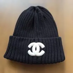 CHANEL 黒 ニットビーニー