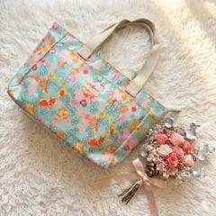 キャスキッドソン フラワープリント 2way セミショルダー トートバッグ