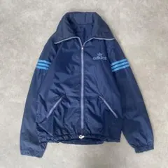 adidas 70s 80s デサント　ナイロンジャケット　ネイビー　Lサイズ