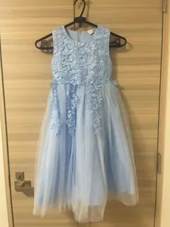 子供用ドレス発表会☆サイズ130☆水色 刺繍入り フォーマルドレス