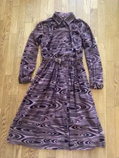 昭和レトロ　ベルト付きワンピース