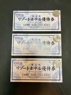 ３枚　共立メンテナンス　株主リゾートホテル優待券(2026/12/31迄)のサムネイル
