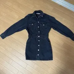 【12/1までの出品】 ZARA 黒デニム 長袖ミニワンピース