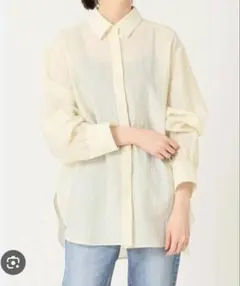 【IENA】春ブラウス イエローベージュ ワッシャーギャザー 38サイズ