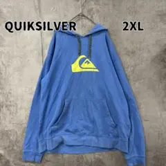 クイックシルバー 青 メンズスウェットパーカー2XL オーバーサイズ【9460】のサムネイル