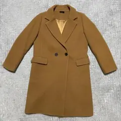 キャメル ダブルブレスト コート
